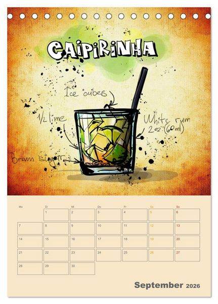 Produktbild: Coole Cocktails (Tischkalender 2026 DIN A5 hoch), CALVENDO Monatskalender