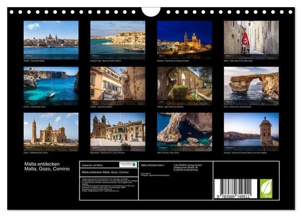 Produktbild: Malta entdecken Malta, Gozo, Comino (Wandkalender 2027 DIN A4 quer), CALVENDO Monatskalender