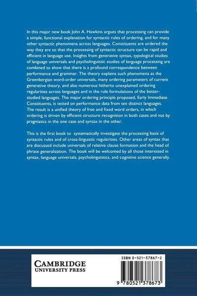 Produktbild: A Performance Theory of Order and Constituency