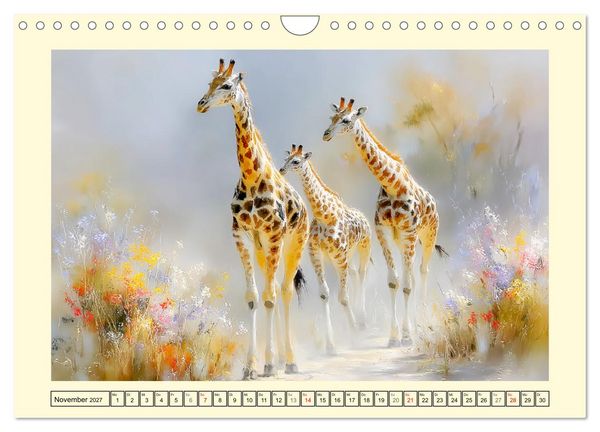 Produktbild: Giraffen. Anmut in weiter Landschaft (Wandkalender 2027 DIN A4 quer), CALVENDO Monatskalender