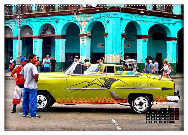 Produktbild: Bunte V&ouml;gel - Originelle Oldtimer in Havanna (hochwertiger Premium Wandkalender 2026 DIN A2 quer), Kunstdruck in Hochglanz