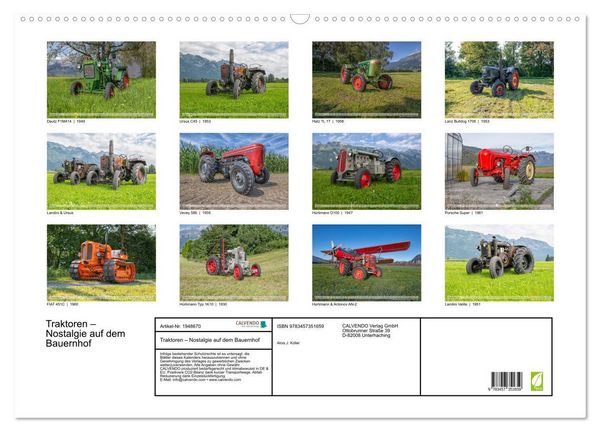 Produktbild: Traktoren &ndash; Nostalgie auf dem Bauernhof (Wandkalender 2026 DIN A2 quer), CALVENDO Monatskalender