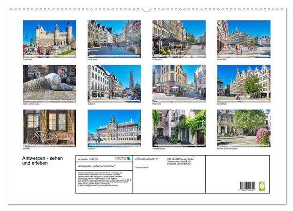Produktbild: Antwerpen - sehen und erleben (Wandkalender 2026 DIN A2 quer), CALVENDO Monatskalender