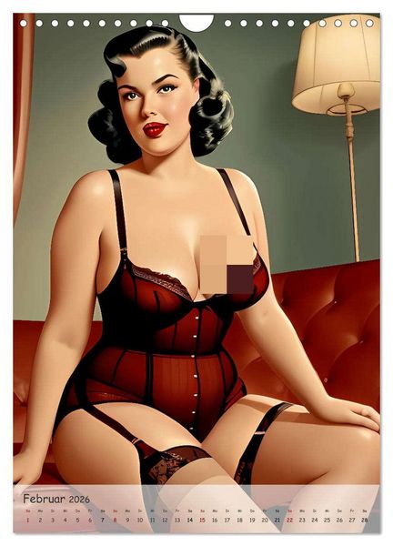 Produktbild: Pin-up Girls - Retro Glamour (Wandkalender 2026 DIN A4 hoch), CALVENDO Monatskalender