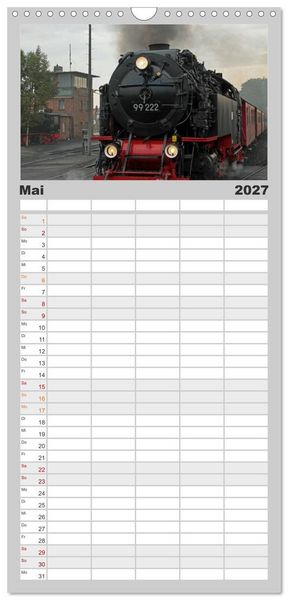 Produktbild: Familienplaner 2027 - Die Brockenbahn mit 5 Spalten (Wandkalender, 21 x 45 cm) CALVENDO