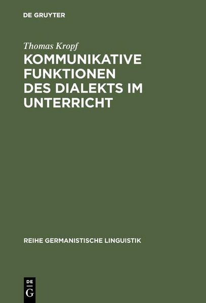 Produktbild: Kommunikative Funktionen des Dialekts im Unterricht