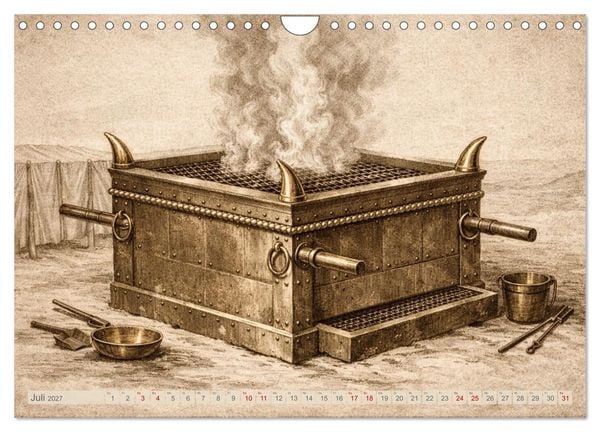 Produktbild: Die Ger&auml;te in der Stiftsh&uuml;tte - Bilder und hebr&auml;ische Begriffe (Wandkalender 2027 DIN A4 quer), CALVENDO Monatskalender