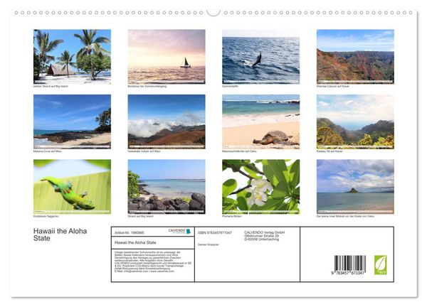 Produktbild: Hawaii the Aloha State (hochwertiger Premium Wandkalender 2026 DIN A2 quer), Kunstdruck in Hochglanz