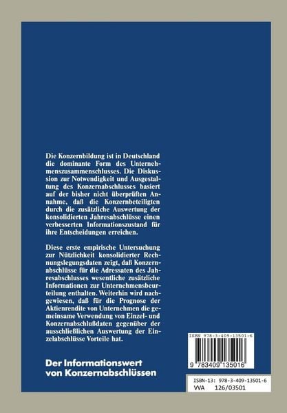 Produktbild: Der Informationswert von Konzernabschl&uuml;ssen