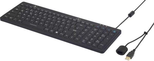 Produktbild: Renkforce iM-IKB106-BK Tastatur Schwarz Spritzwassergesch&uuml;tzt, Staubgesch&uuml;tzt