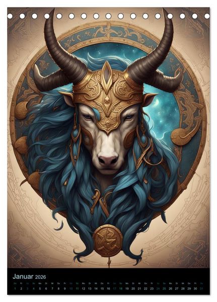Produktbild: Sternzeichen Nordische Mythology (Tischkalender 2026 DIN A5 hoch), CALVENDO Monatskalender