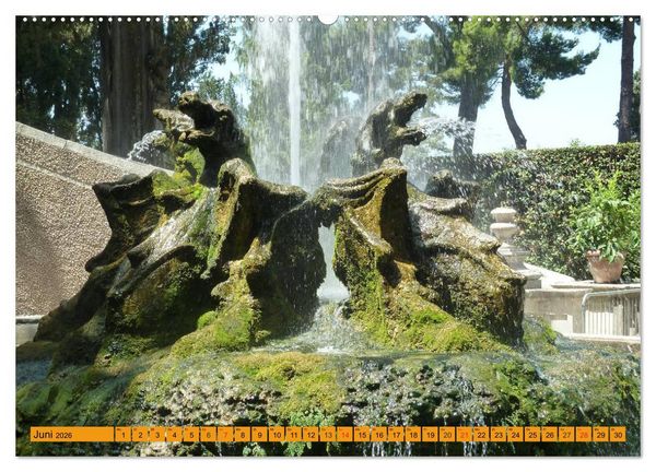 Produktbild: Die h&auml;ngenden G&auml;rten von Tivoli - Die Villa d'Este (hochwertiger Premium Wandkalender 2026 DIN A2 quer), Kunstdruck in Hochglanz