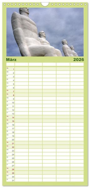 Produktbild: Familienplaner 2026 - D&auml;nemarks Nordseek&uuml;ste - von Esbjerg bis Sondervig mit 5 Spalten (Wandkalender, 21 x 45 cm) CALVENDO