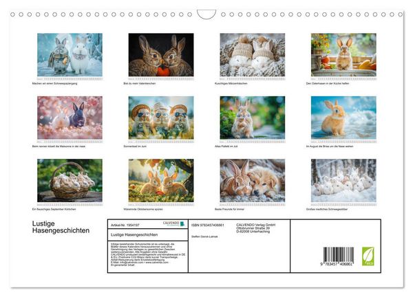 Produktbild: Lustige Hasengeschichten (Wandkalender 2026 DIN A3 quer), CALVENDO Monatskalender