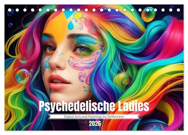 Produktbild: Psychedelische Ladies (Tischkalender 2026 DIN A5 quer), CALVENDO Monatskalender