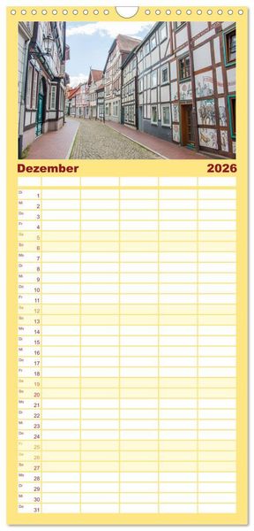 Produktbild: Familienplaner 2026 - Historisches Hameln mit 5 Spalten (Wandkalender, 21 x 45 cm) CALVENDO