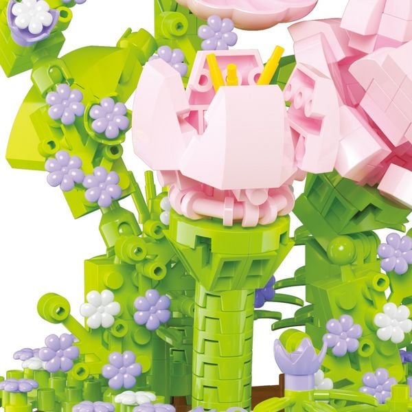 Produktbild: BALODY Blumen: Hibiskus/Hibiscus, DIY Bausatz aus Miniblocks, 543 Klemmbausteine