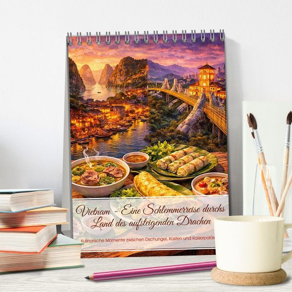 Produktbild: Vietnam - Eine Schlemmerreise durchs Land des aufsteigenden Drachen (Tischkalender 2027 DIN A5 hoch), CALVENDO Monatskalender