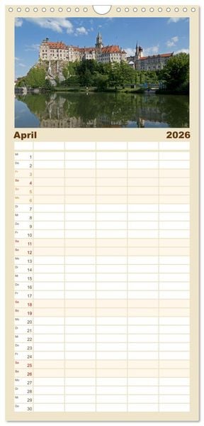 Produktbild: Familienplaner 2026 - Burgen und Schl&ouml;sser - Zeugnisse vergangener Zeiten mit 5 Spalten (Wandkalender, 21 x 45 cm) CALVENDO