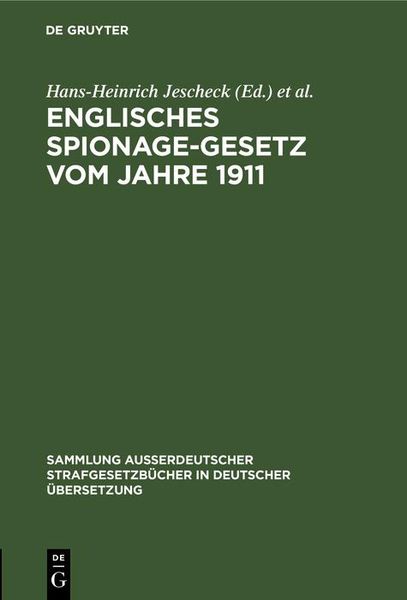 Produktbild: Englisches Spionage-Gesetz vom Jahre 1911