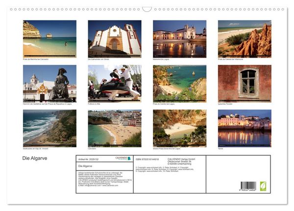 Produktbild: Die Algarve (Wandkalender 2026 DIN A2 quer), CALVENDO Monatskalender