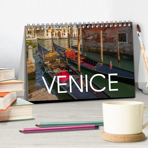Produktbild: Romantic colors in Venice (Desk Calendar 2026 DIN A5 landscape), CALVENDO 12 Month DeskCalendar