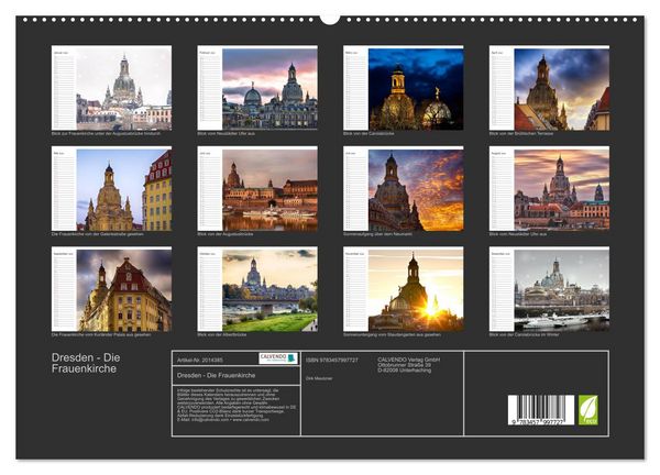 Produktbild: Dresden - Die Frauenkirche (hochwertiger Premium Wandkalender 2026 DIN A2 quer), Kunstdruck in Hochglanz