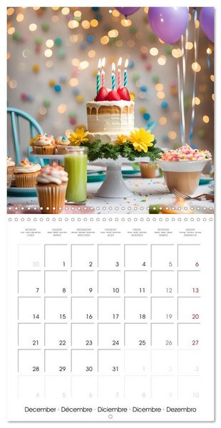 Produktbild: Birthday feelings - Your year full of AI birthdays (Wall Calendar 2026 12 &times; 12 Inch) CALVENDO 12 Month Wall Calendar