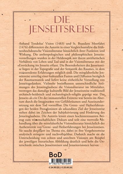 Produktbild: Die Jenseitsreise in der fr&uuml;hneuhochdeutschen Literatur