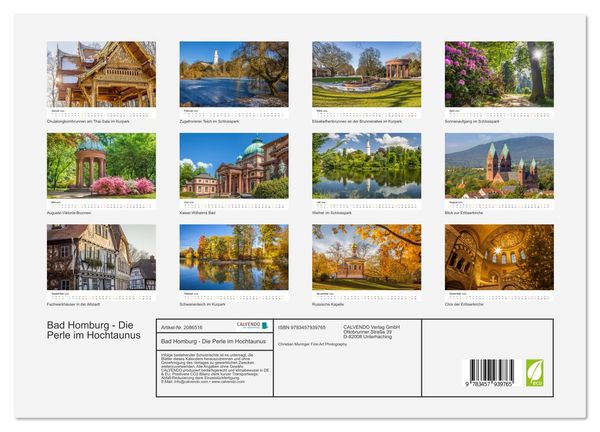 Produktbild: Bad Homburg - Die Perle im Hochtaunus (Wandkalender 2026 DIN A3 quer), CALVENDO Monatskalender