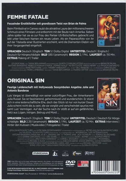 Produktbild: Femme Fatale/Original Sin - Double-Up Collection [2 DVDs]