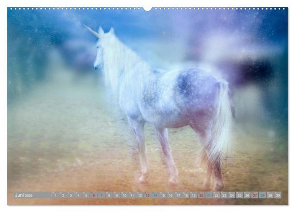 Produktbild: Fabeltier Einhorn (hochwertiger Premium Wandkalender 2026 DIN A2 quer), Kunstdruck in Hochglanz
