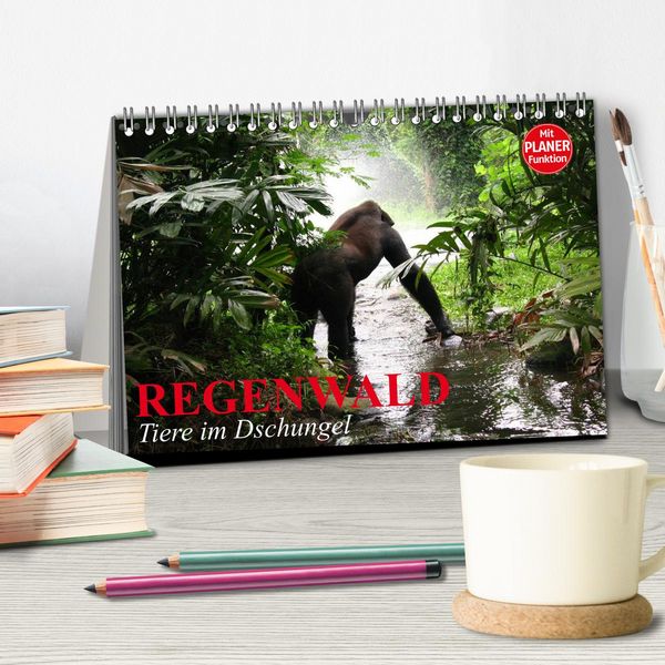 Produktbild: Regenwald. Tiere im Dschungel (Tischkalender 2026 DIN A5 quer), CALVENDO Monatskalender