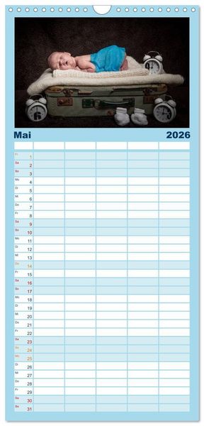 Produktbild: Familienplaner 2026 - Baby - s&uuml;&szlig;e Tr&auml;ume mit 5 Spalten (Wandkalender, 21 x 45 cm) CALVENDO