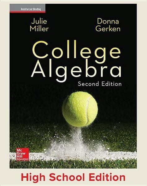 Produktbild: Miller, College Algebra, 2017, 2e, Student Edition, Reinforced Binding