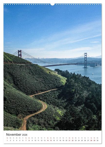Produktbild: San Francisco - Cable Cars, Golden Gate Bridge und Lombard Street (Wandkalender 2026 DIN A2 hoch), CALVENDO Monatskalender