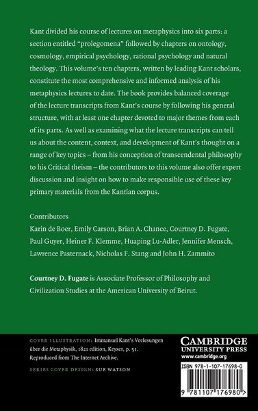 Produktbild: Kant's Lectures on Metaphysics