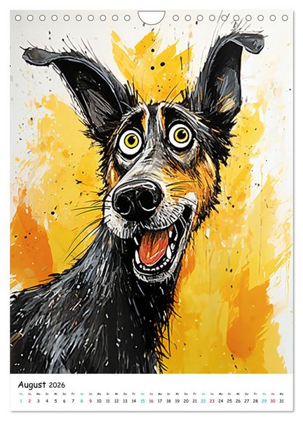 Produktbild: Crazy Dogs Bekannte Hunderassen im Comicstyle (Wandkalender 2026 DIN A4 hoch), CALVENDO Monatskalender