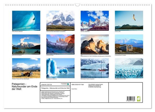 Produktbild: Patagonien - Naturwunder am Ende der Welt (Wandkalender 2026 DIN A2 quer), CALVENDO Monatskalender