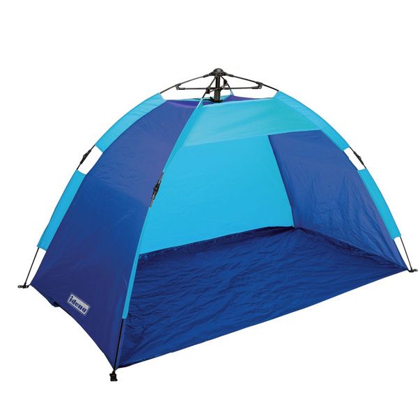 Produktbild: Idena Automatik Strandzelt UV40+ mit Tragetasche blau/t&uuml;rkis 190x100x110cm