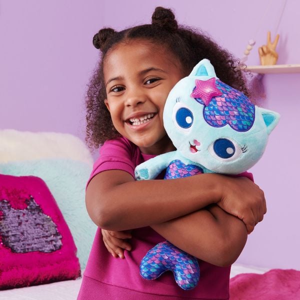 Produktbild: Gabby‘s Dollhouse, 33cm große Plüsch-Katze MerCat (deutsch: Meerkätzchen) mit Licht- und Geräuscheffekten