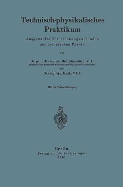 Produktbild: Technisch-physikalisches Praktikum