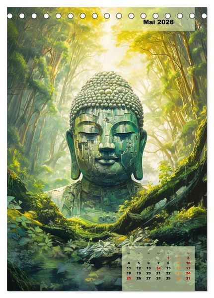 Produktbild: Jade Buddha - Finde die innere Mitte (Tischkalender 2026 DIN A5 hoch), CALVENDO Monatskalender
