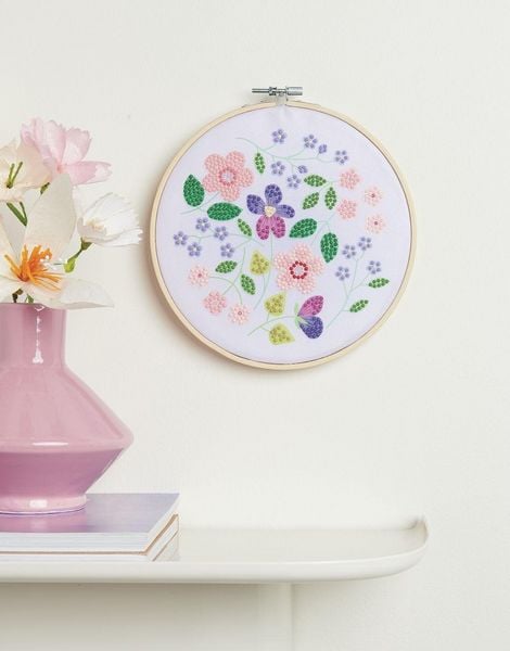 Produktbild: Diamond Painting DIY-Set, Bild auf Leinwand, Schimmernde Blumen // &Oslash; 20 cm. 19-teilig