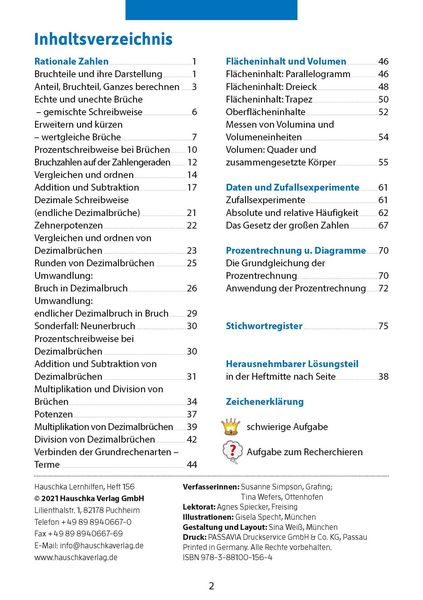 Produktbild: Rechnen und Textaufgaben - Gymnasium 6. Klasse, A5-Heft