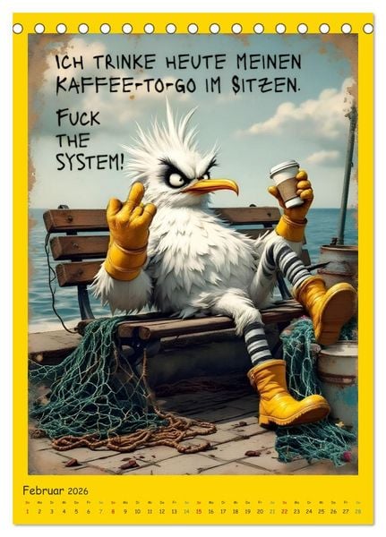 Produktbild: B&ouml;se M&ouml;wen (Tischkalender 2026 DIN A5 hoch), CALVENDO Monatskalender