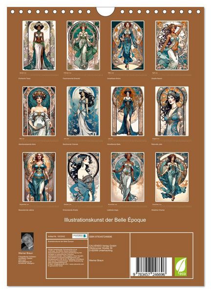 Produktbild: Illustrationskunst der Belle &Eacute;poque (Wandkalender 2026 DIN A4 hoch), CALVENDO Monatskalender