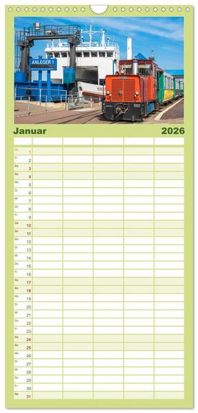 Produktbild: Familienplaner 2026 - Meine Insel Borkum mit 5 Spalten (Wandkalender, 21 x 45 cm) CALVENDO