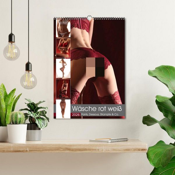 Produktbild: W&auml;sche rot wei&szlig; (Wandkalender 2026 DIN A3 hoch), CALVENDO Monatskalender