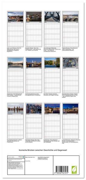 Produktbild: Familienplaner 2026 - Ikonische Br&uuml;cken zwischen Geschichte und Gegenwart mit 5 Spalten (Wandkalender, 21 x 45 cm) CALVENDO